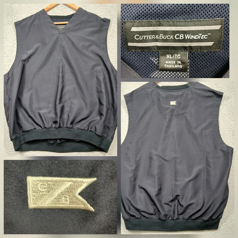 Cutter & Buck CB WindTec Golf Windbreaker Vest Men's XL‎ Navy Blue